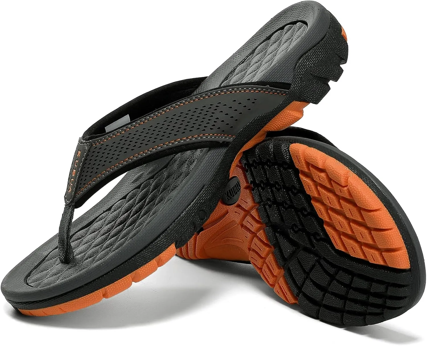 KUBUA Men's Beach Flip-Flops Water Sandals Outdoor Athletic Thong Sandal Slippers