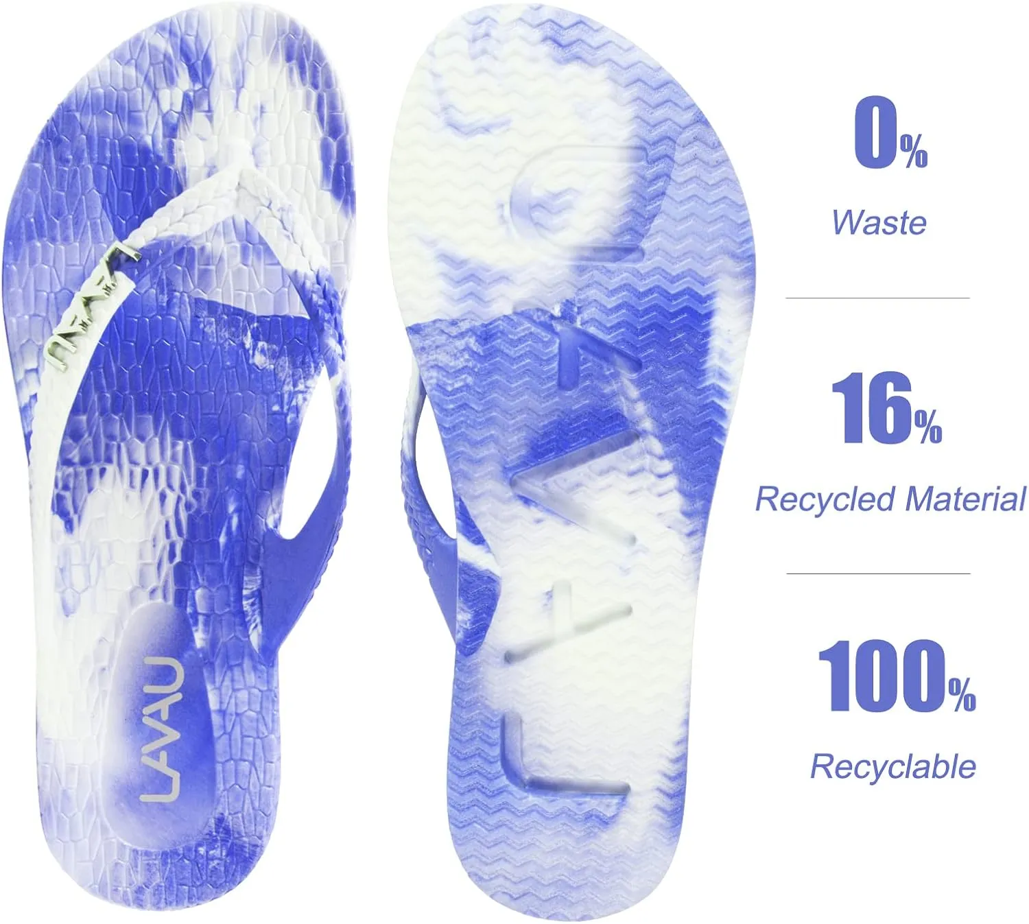 LAVAU Women Waterproof Flip Flops, Shower & Water No-Slip Sandals for Pool and Beach