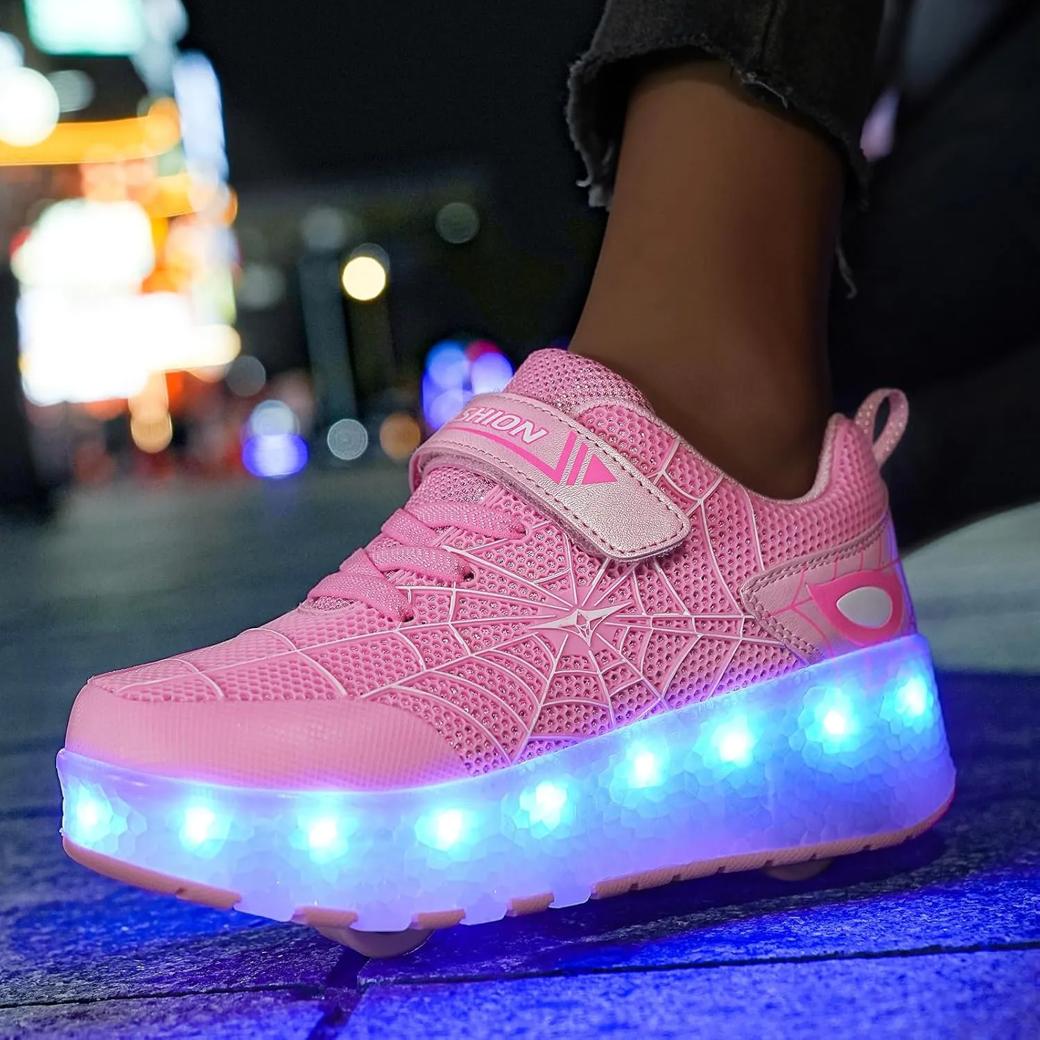 LED Light-Up Kids Roller Sneakers - Boys & Girls Adjustable Roller Shoes for Sports, Birthday, Christmas & Performance Gifts