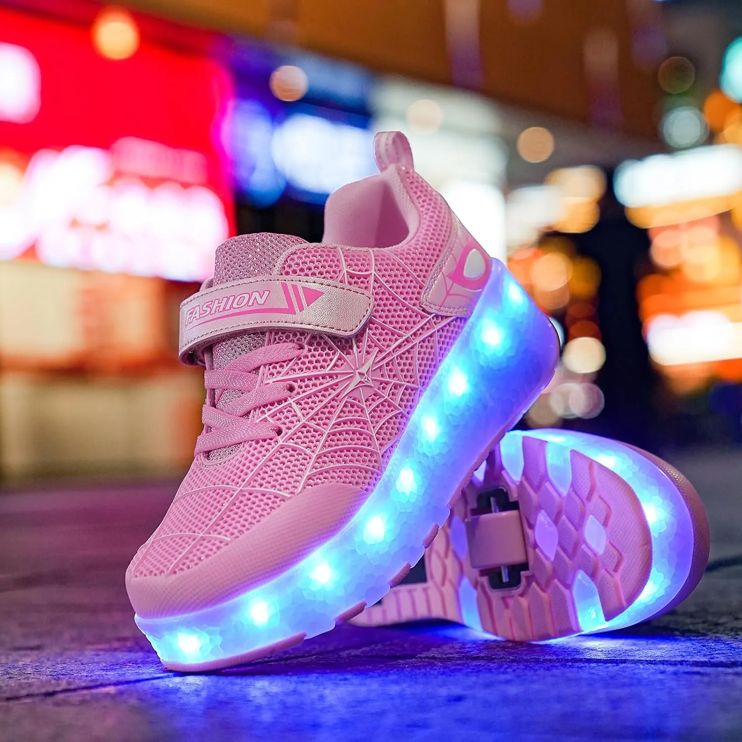 LED Light-Up Kids Roller Sneakers - Boys & Girls Adjustable Roller Shoes for Sports, Birthday, Christmas & Performance Gifts