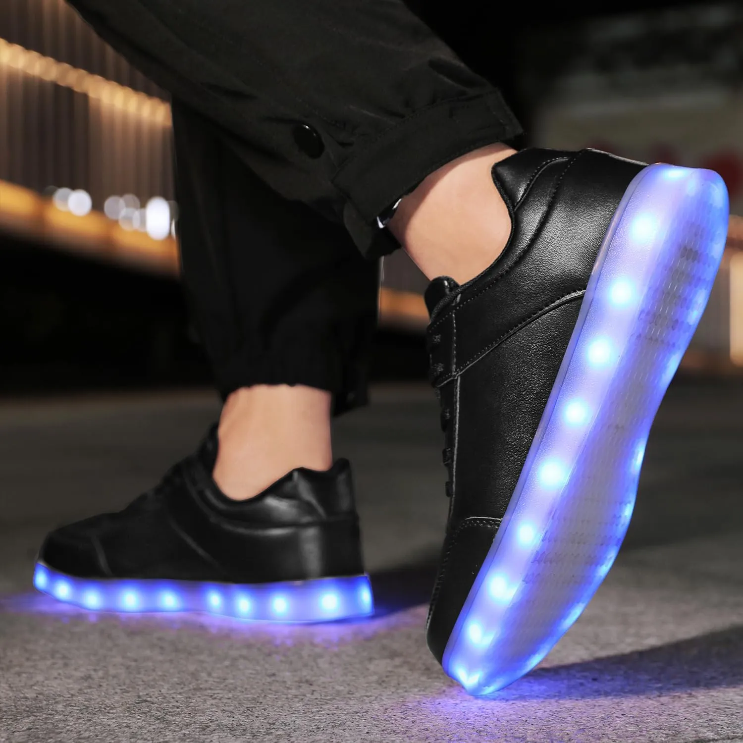 LED Unisex Light Up Shoes High Top Luminous Flashing USB Charging Lace Up Couples Sneakers for Women Men