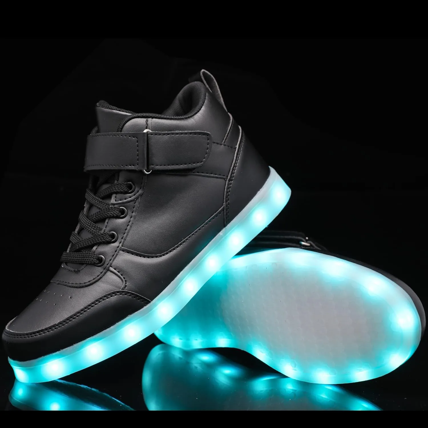 LED Unisex Light Up Shoes High Top Luminous Flashing USB Charging Lace Up Couples Sneakers for Women Men