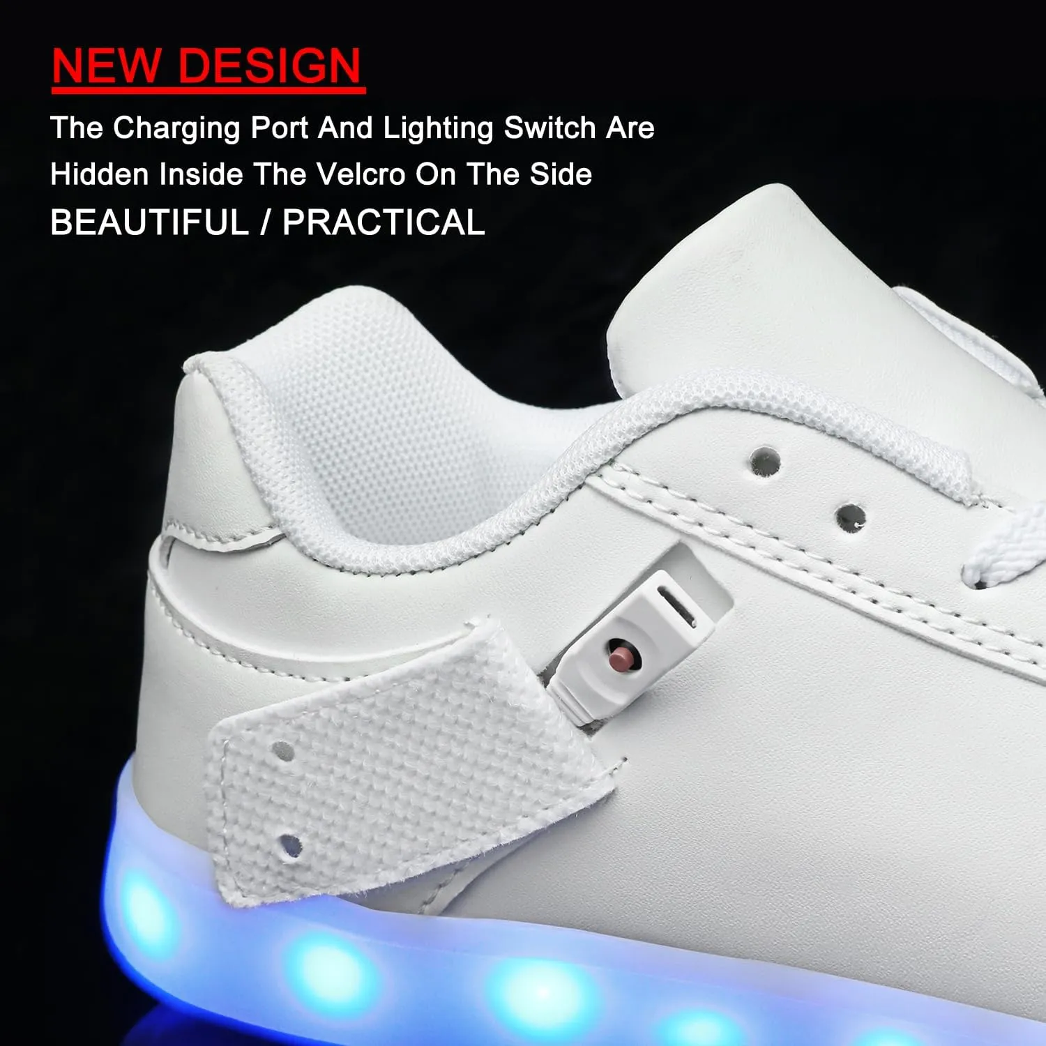 LED Unisex Light Up Shoes High Top Luminous Flashing USB Charging Lace Up Couples Sneakers for Women Men
