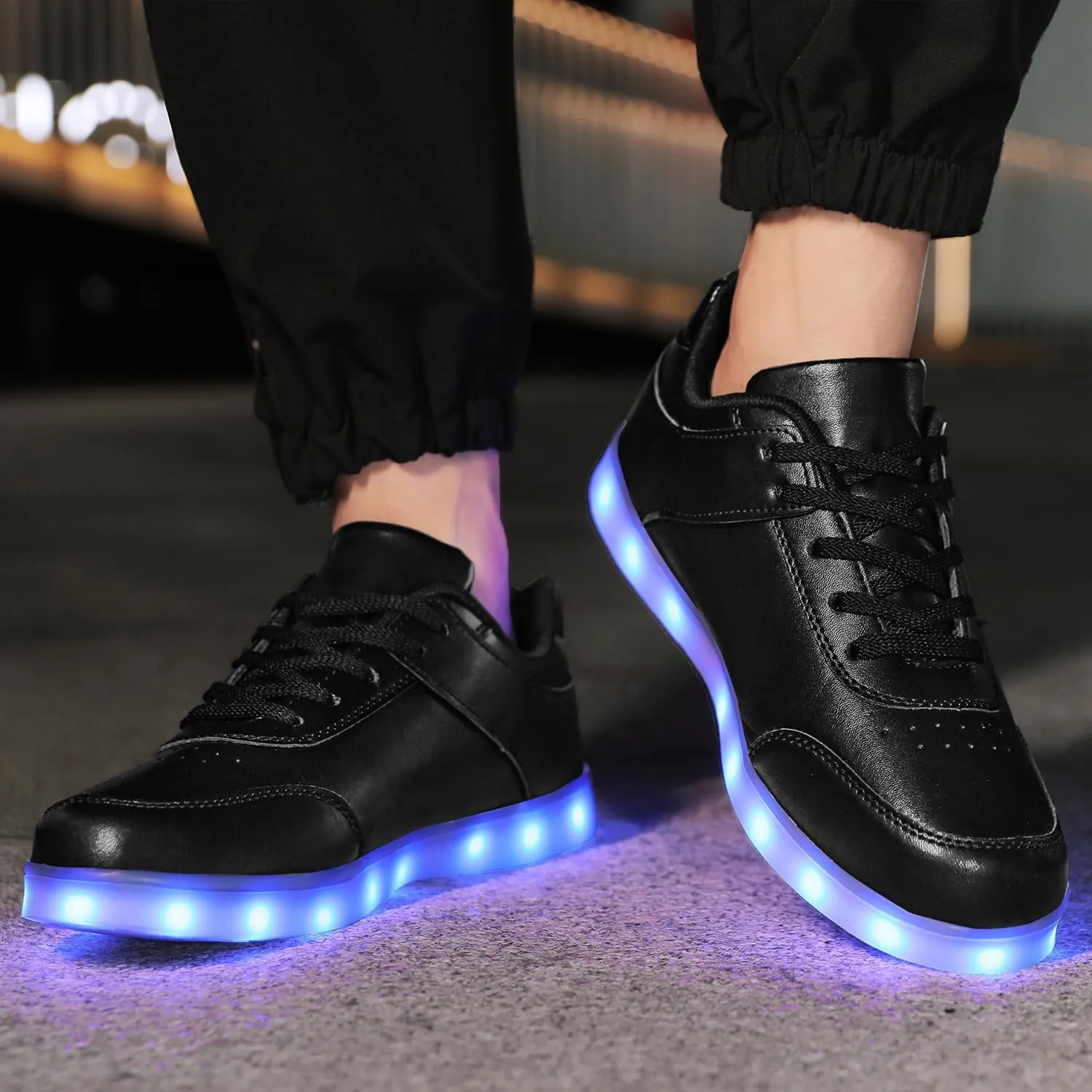 LED Unisex Light Up Shoes High Top Luminous Flashing USB Charging Lace Up Couples Sneakers for Women Men