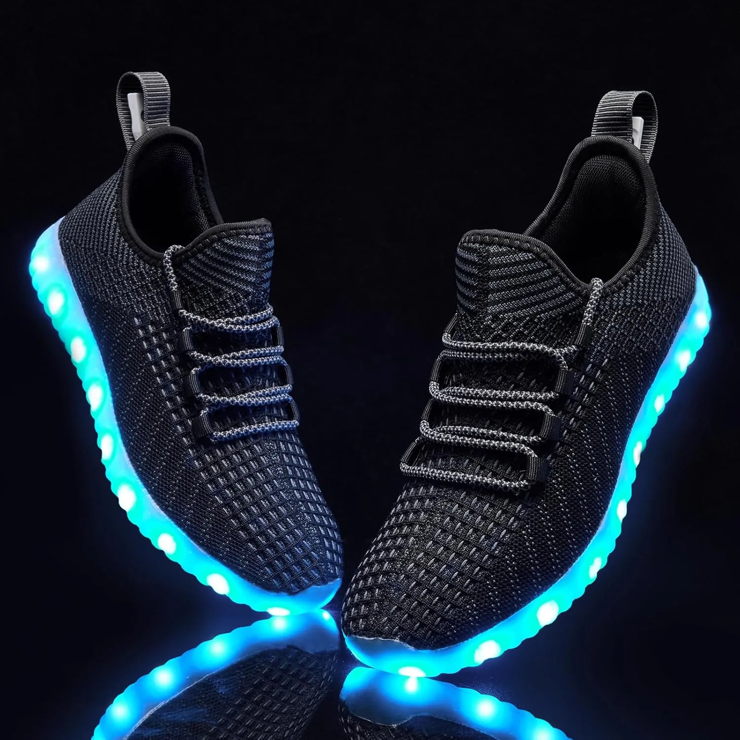 Light Up Shoes for Women Men, Unisex USB Charging LED Shoes Adult Halloween Mesh Upper Glowing Luminous Trainers Dancing Flashing Sneakers