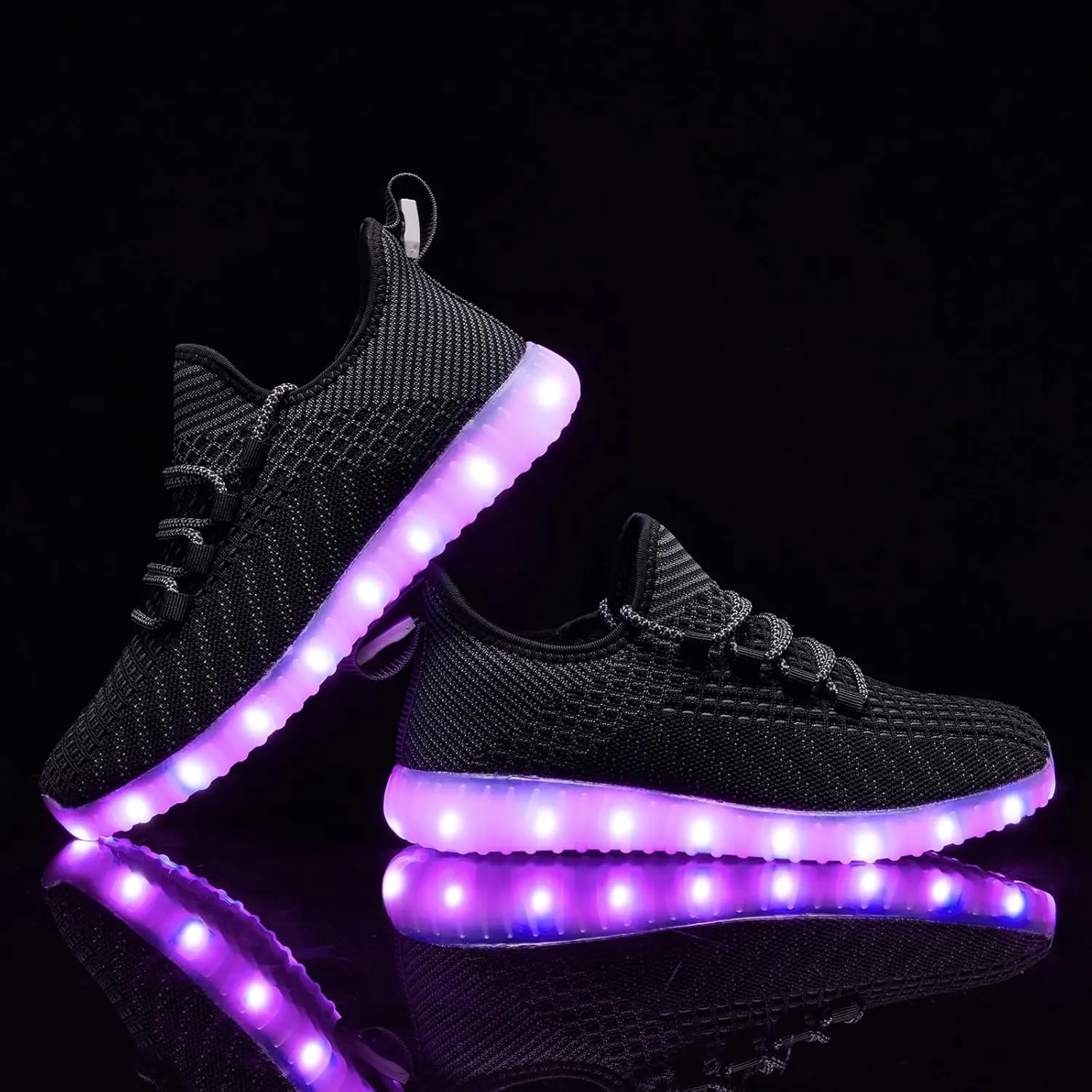 Light Up Shoes for Women Men, Unisex USB Charging LED Shoes Adult Halloween Mesh Upper Glowing Luminous Trainers Dancing Flashing Sneakers