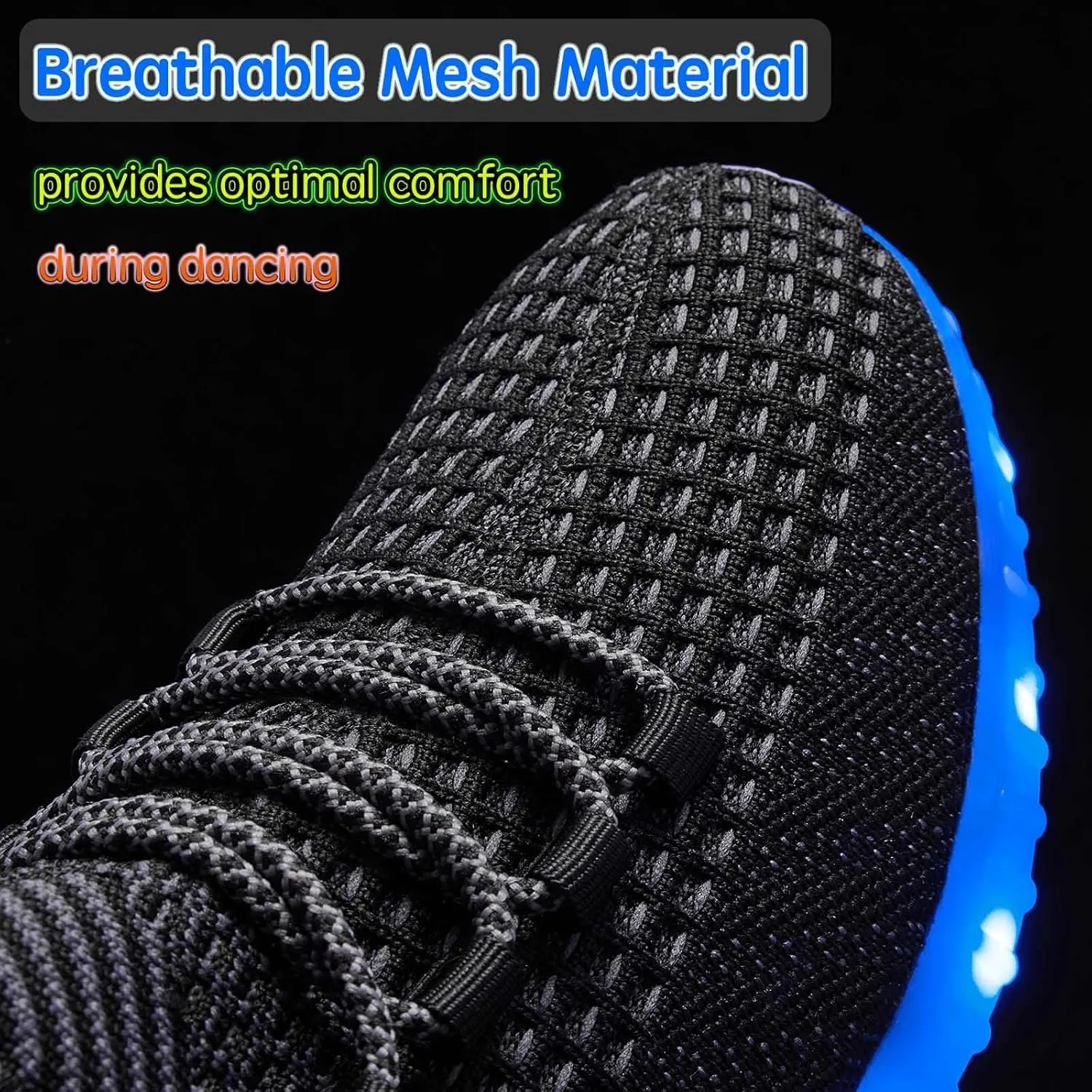 Light Up Shoes for Women Men, Unisex USB Charging LED Shoes Adult Halloween Mesh Upper Glowing Luminous Trainers Dancing Flashing Sneakers