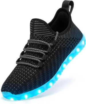 Light Up Shoes for Women Men, Unisex USB Charging LED Shoes Adult Halloween Mesh Upper Glowing Luminous Trainers Dancing Flashing Sneakers