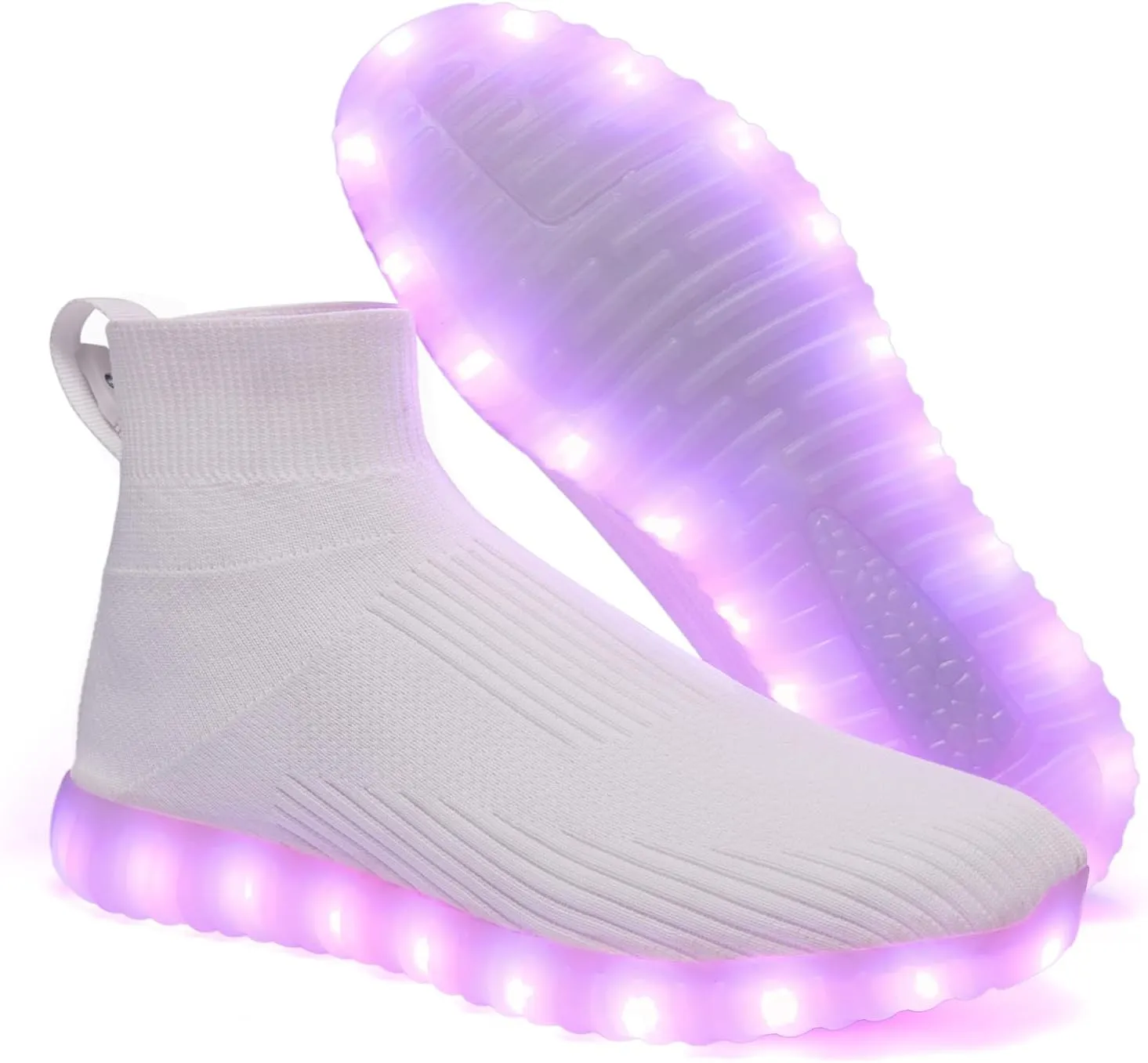 Light Up Shoes for Women Men USB Charging Unisex LED Shoes Halloween Flashing Dancing Sneakers with Mesh Uppers Black
