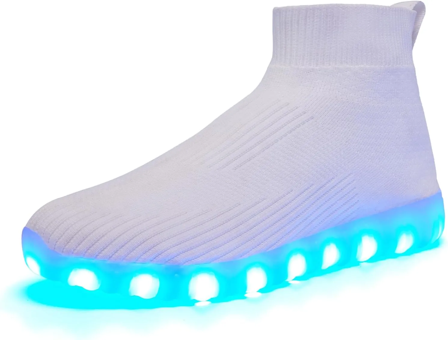Light Up Shoes for Women Men USB Charging Unisex LED Shoes Halloween Flashing Dancing Sneakers with Mesh Uppers Black