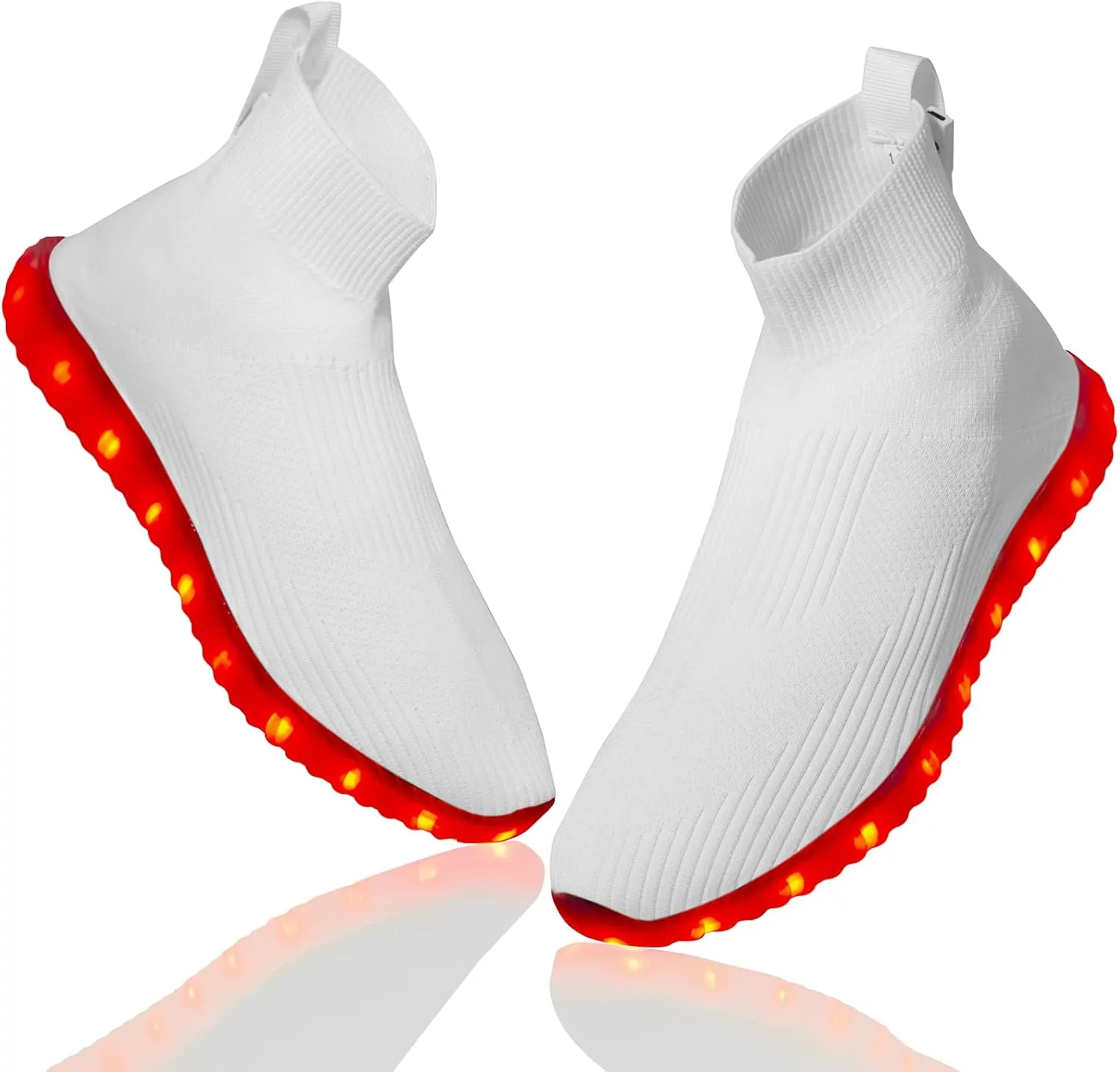 Light Up Shoes for Women Men USB Charging Unisex LED Shoes Halloween Flashing Dancing Sneakers with Mesh Uppers Black