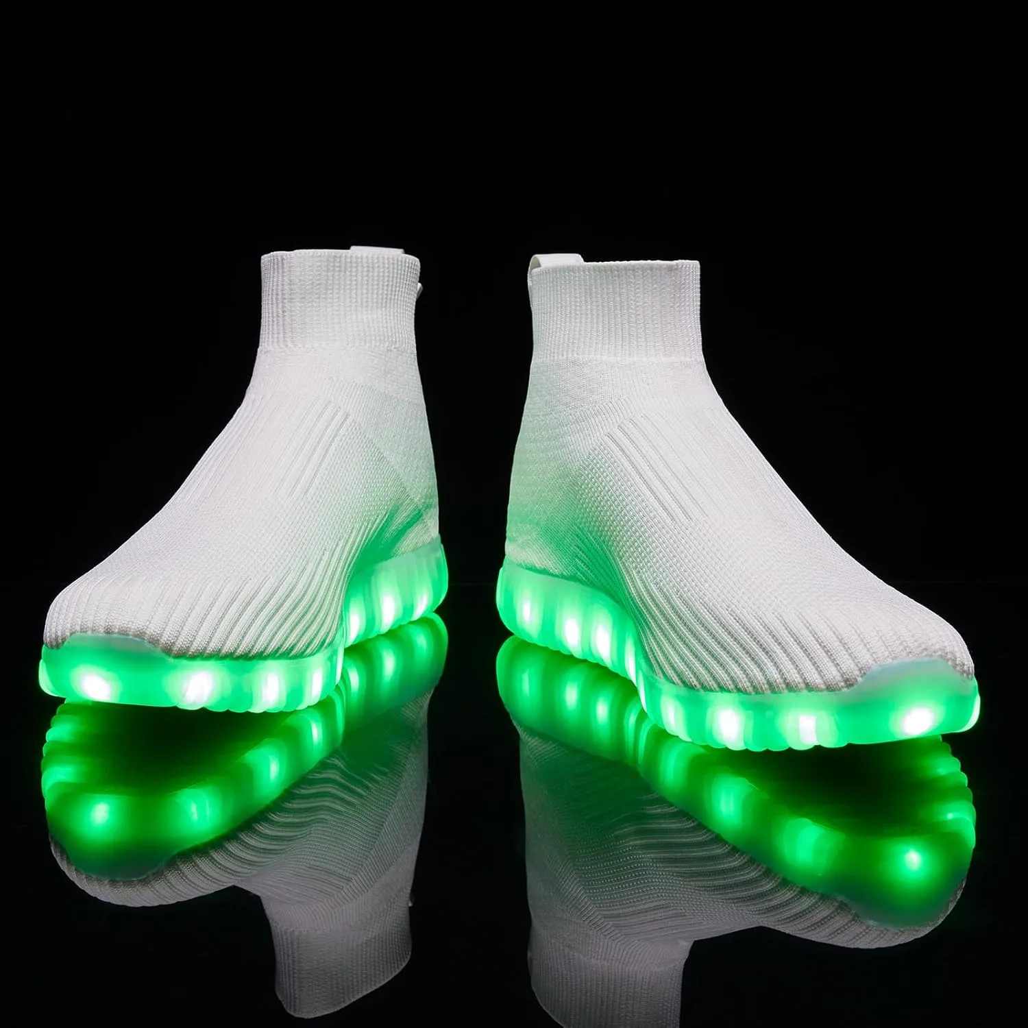 Light Up Shoes for Women Men USB Charging Unisex LED Shoes Halloween Flashing Dancing Sneakers with Mesh Uppers Black
