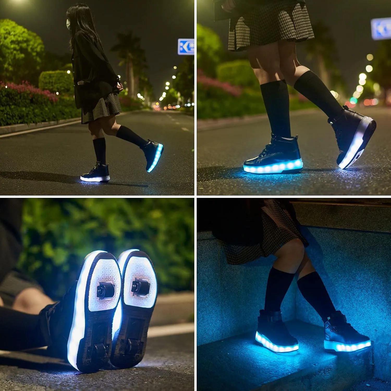 Light Up Shoes LED Roller Skate Shoes Wheels Boys Girls Sneakers Outdoor Slip On Kids Sneakers for Children Kids Gift