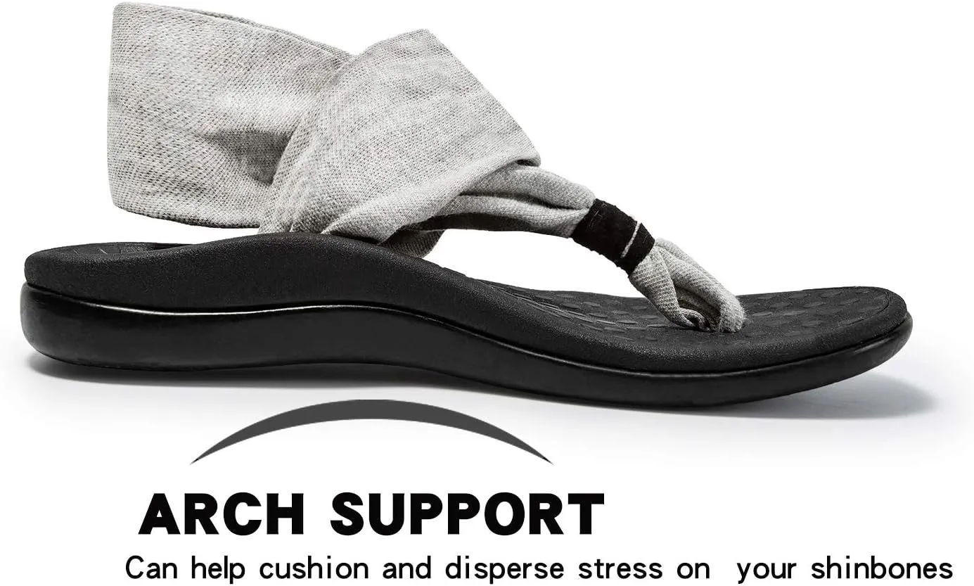 LLSOARSS Women's Plantar Fasciitis Feet Yoga Sling Sandal Arch Supports Orthotics Flip Flops Relieve Flat Feet, High Arch, Foot Pain