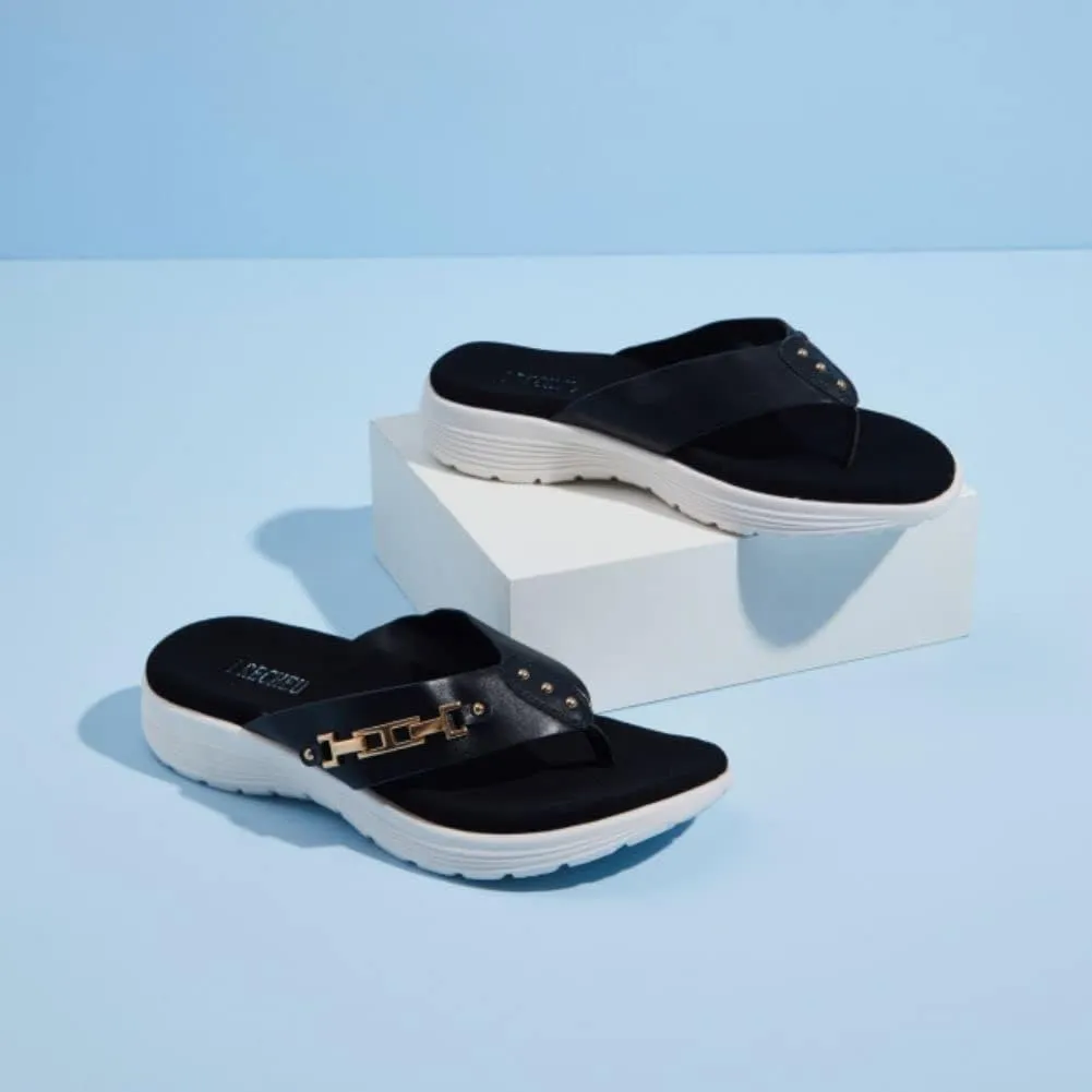 LRECHEU Wedge Flip Flops Sandals for Women, Lightweight Casual Thong Sandals Like Walking On Clouds