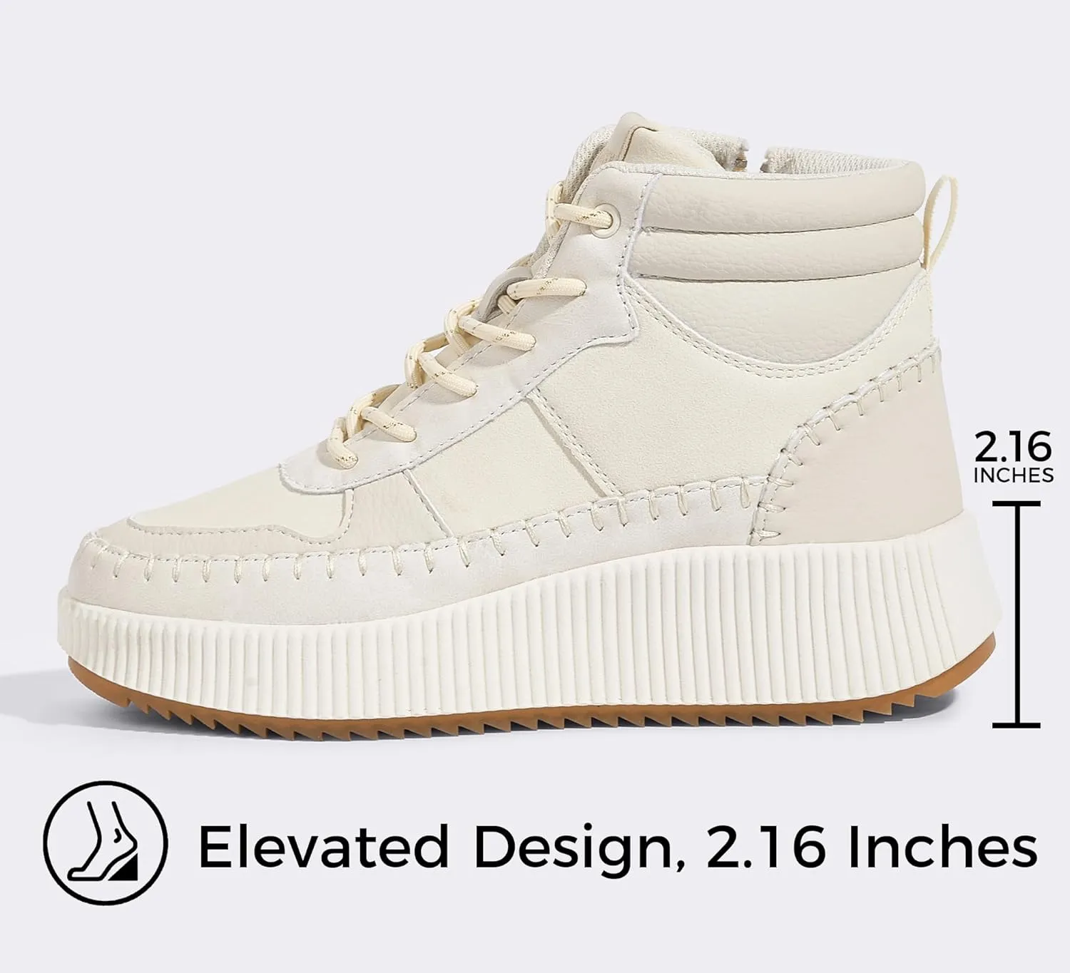 LUCKY STEP Women's Platform High Top Sneakers Fashion Zipper Woven Chunky Ankle Boots Casual Tennis Retro Braided Walking Shoes