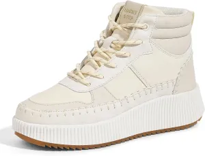 LUCKY STEP Women's Platform High Top Sneakers Fashion Zipper Woven Chunky Ankle Boots Casual Tennis Retro Braided Walking Shoes