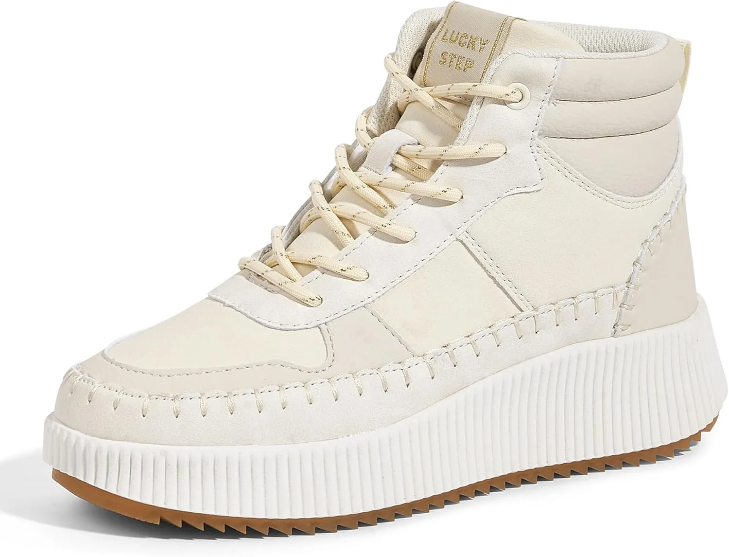 LUCKY STEP Women's Platform High Top Sneakers Fashion Zipper Woven Chunky Ankle Boots Casual Tennis Retro Braided Walking Shoes