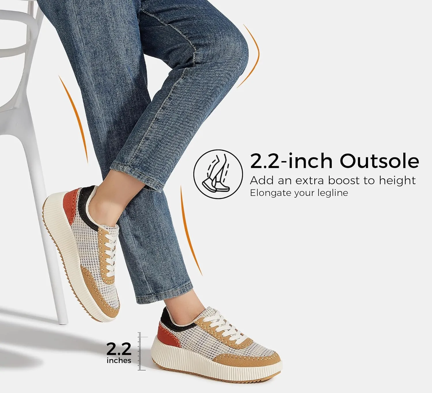 LUCKY STEP Women's Platform Sneakers Retro Braided Fashion Casual Chunky Shoes Breathable Durable Non Slip Walking Footwear