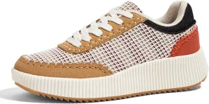 LUCKY STEP Women's Platform Sneakers Retro Braided Fashion Casual Chunky Shoes Breathable Durable Non Slip Walking Footwear