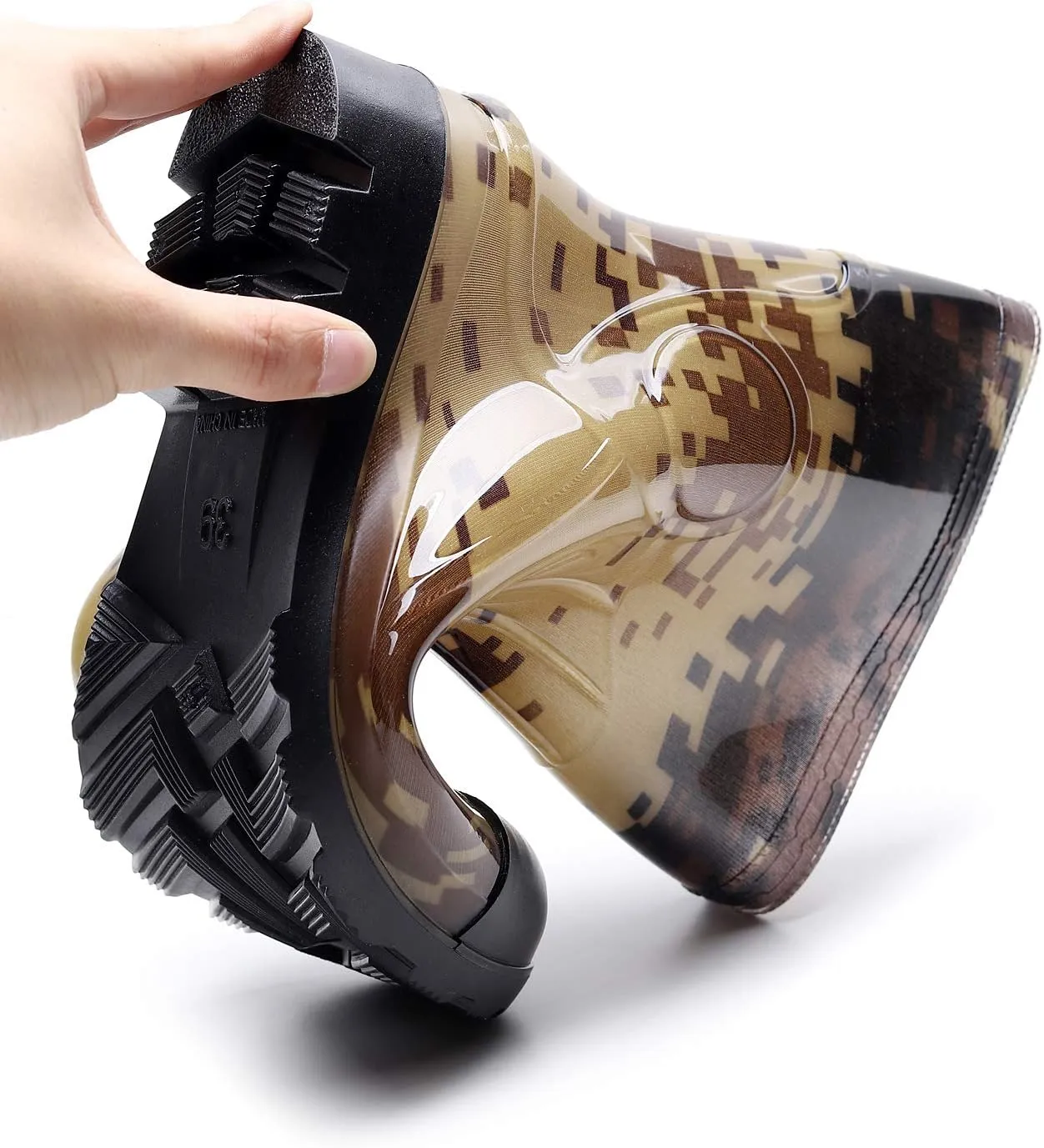 Man Knee High Rubber Rainboots Camo Waterproof Rubber Boots for Garden Man Rain Footwear Size