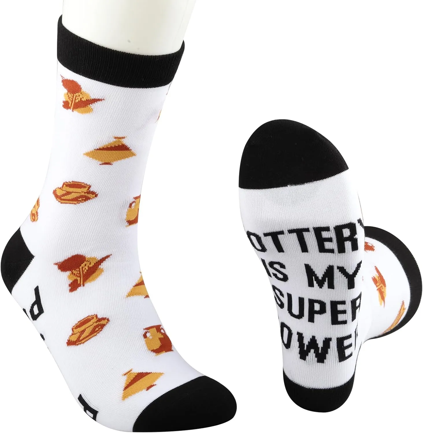 MBMSO Ceramic Pottery Gifts Socks 2 Pairs Pottery is My Super Power Socks Pottery Artist Gift for Pottery Lover Ceramic Socks