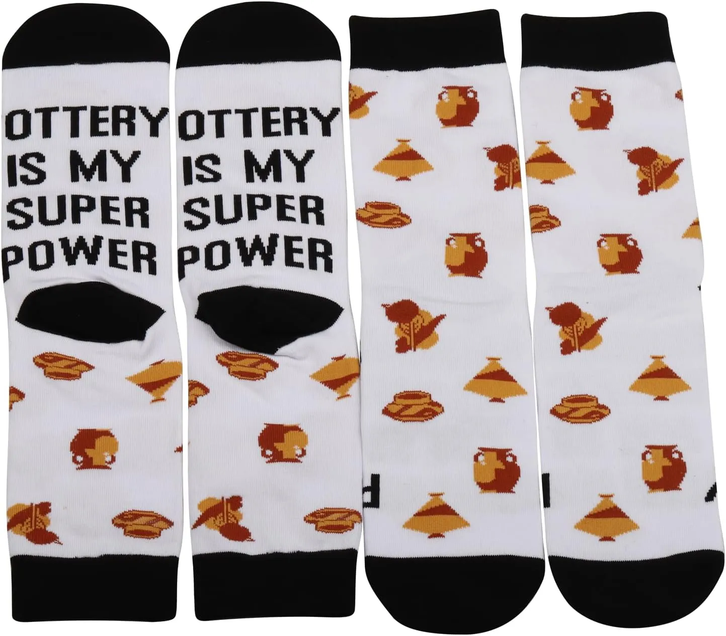 MBMSO Ceramic Pottery Gifts Socks 2 Pairs Pottery is My Super Power Socks Pottery Artist Gift for Pottery Lover Ceramic Socks