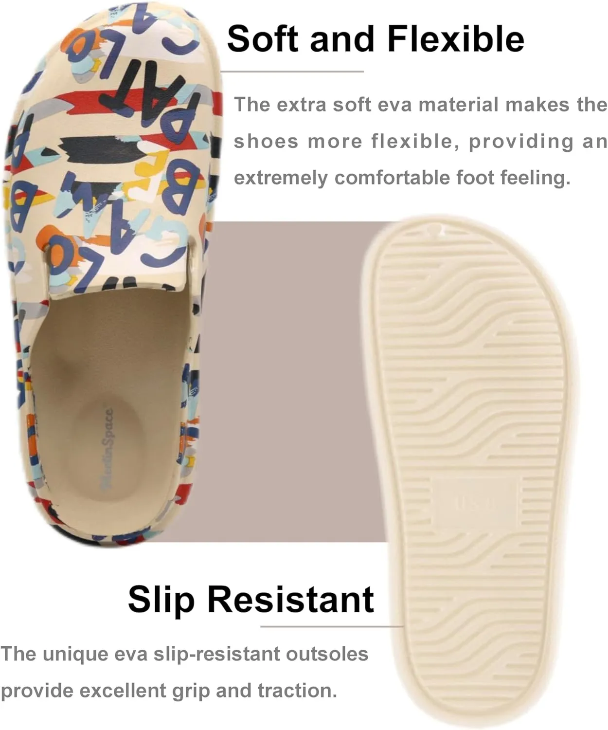 Meetinspace Women Men Unisex EVA Clogs Dupes Wide Round Toe Mules Lightweight Comfortable House Slipper Couples Slip On Shoes