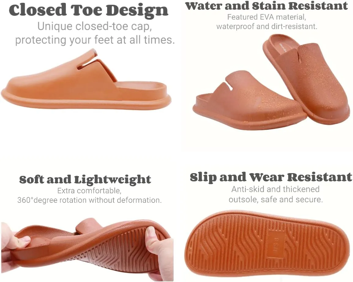 Meetinspace Women Men Unisex EVA Clogs Dupes Wide Round Toe Mules Lightweight Comfortable House Slipper Couples Slip On Shoes
