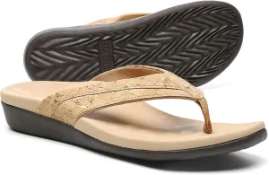 MEGNYA Comfortable Walking Flip Flops for Womens, Orthopedic Walking Sandals with Arch Support, Flat Feet Pain Relief Sandals for Beach, Summer, Pool
