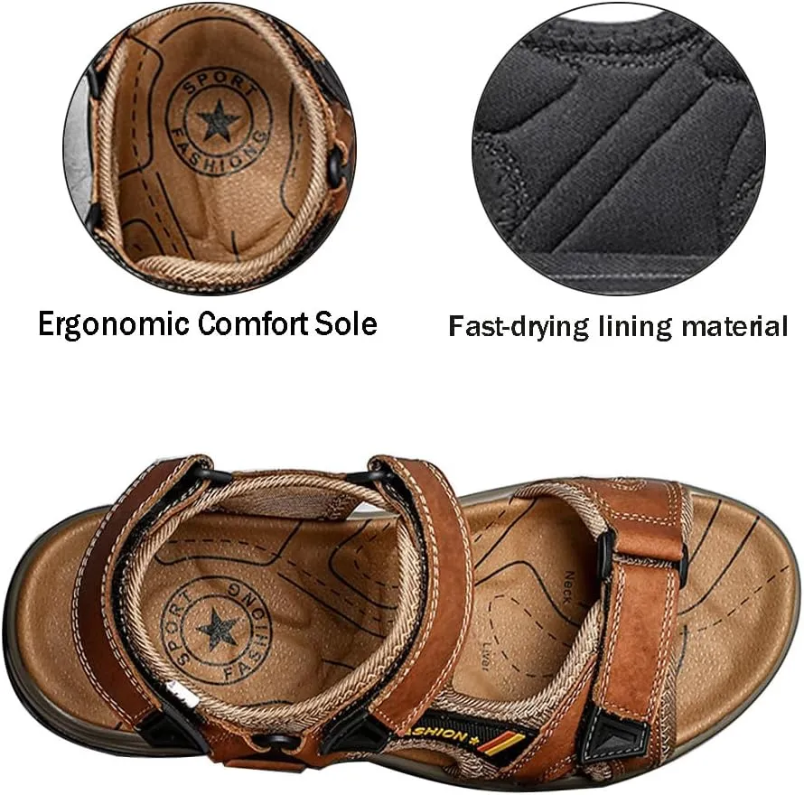 Mens Athletic Sandals Open Toe Hiking Outdoor Non-slip Sandals Air Cushion Sport Casual Beach Sandals