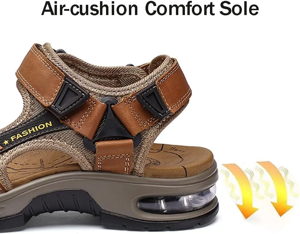 Mens Athletic Sandals Open Toe Hiking Outdoor Non-slip Sandals Air Cushion Sport Casual Beach Sandals