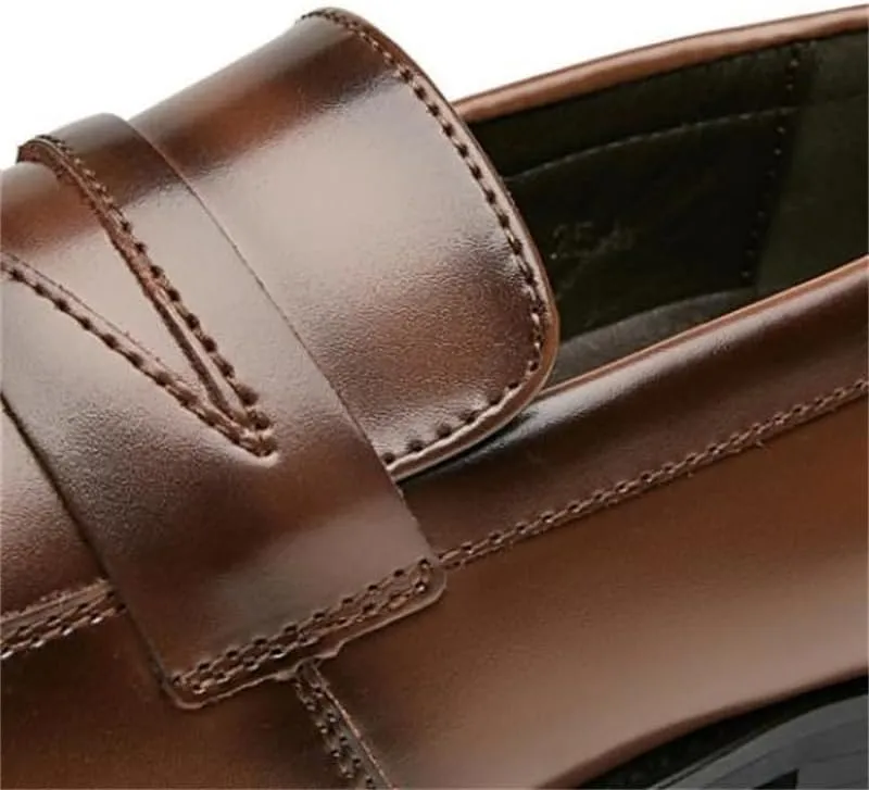 Men's British-Style -Pedal Loafers Business Formal Men's Leather Shoes Breathable Comfortable Soft Sole Suitable for Wedding Driving