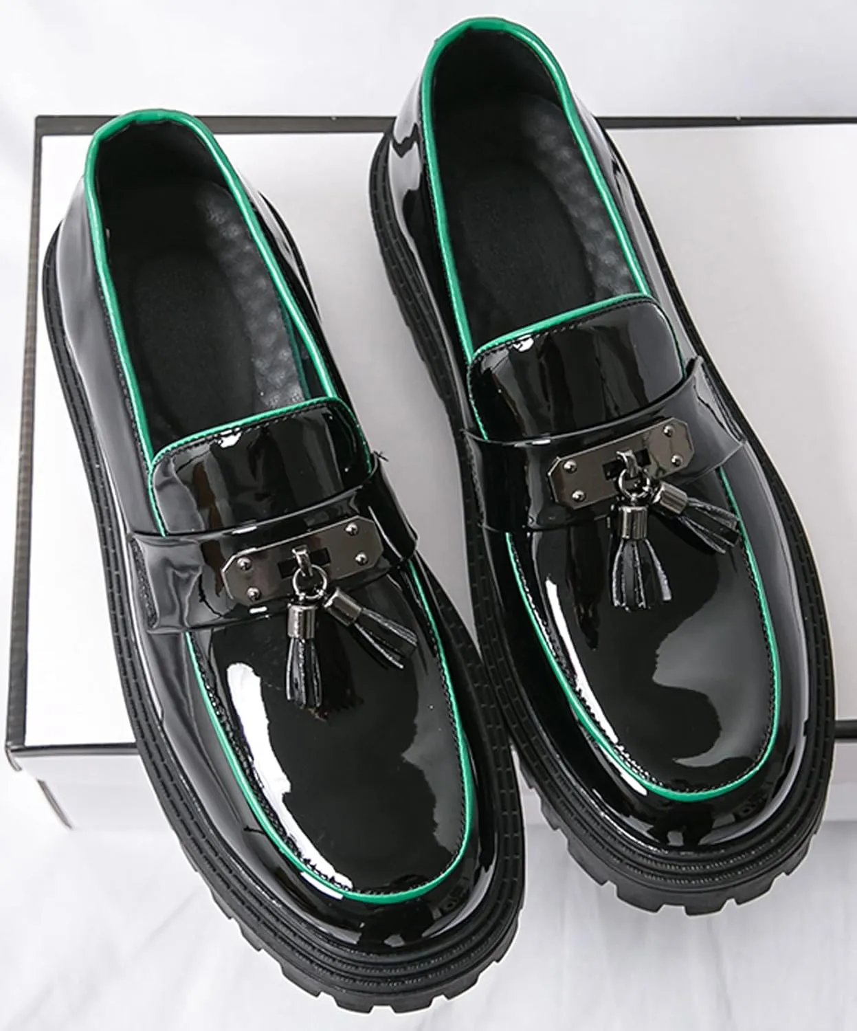 Mens Casual Shoes Slip On Loafers Leather Dress Tassel Loafers Fashion Wedding Tuxedo Formal Walking Summer Shoes for Men