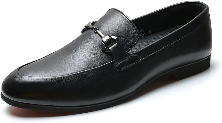 Men's Comfortable Soft Fashion Slip-On Leather Shoes Oxford Shoes for Men Lightweight Formal Derby Shoes(10)