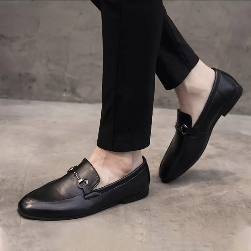 Men's Comfortable Soft Fashion Slip-On Leather Shoes Oxford Shoes for Men Lightweight Formal Derby Shoes(10)