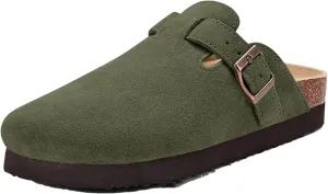 Men's Cork Clogs - Suede Leather Upper with Durable Beach Outsole