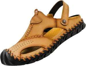 Men's Cowhide Sandals, Durable Outdoor Hiking Shoes