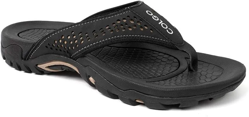 Mens Flip Flops Comfort Sport Thong Sandals for Indoor Outdoor Casual Beach Flip Flops for Men with Arch Support