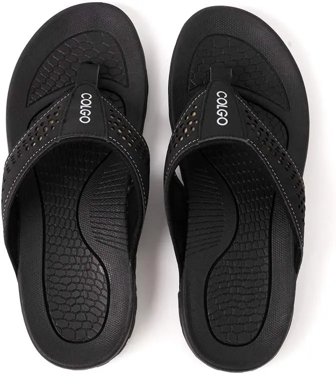 Mens Flip Flops Comfort Sport Thong Sandals for Indoor Outdoor Casual Beach Flip Flops for Men with Arch Support