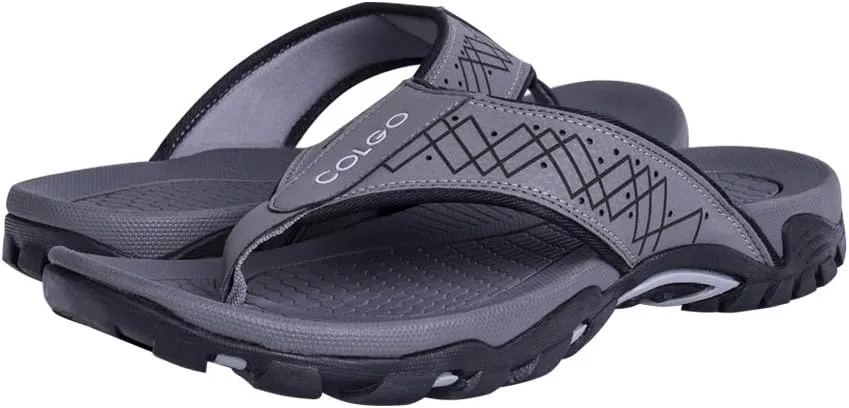 Mens Flip Flops Comfort Sport Thong Sandals for Indoor Outdoor Casual Beach Flip Flops for Men with Arch Support