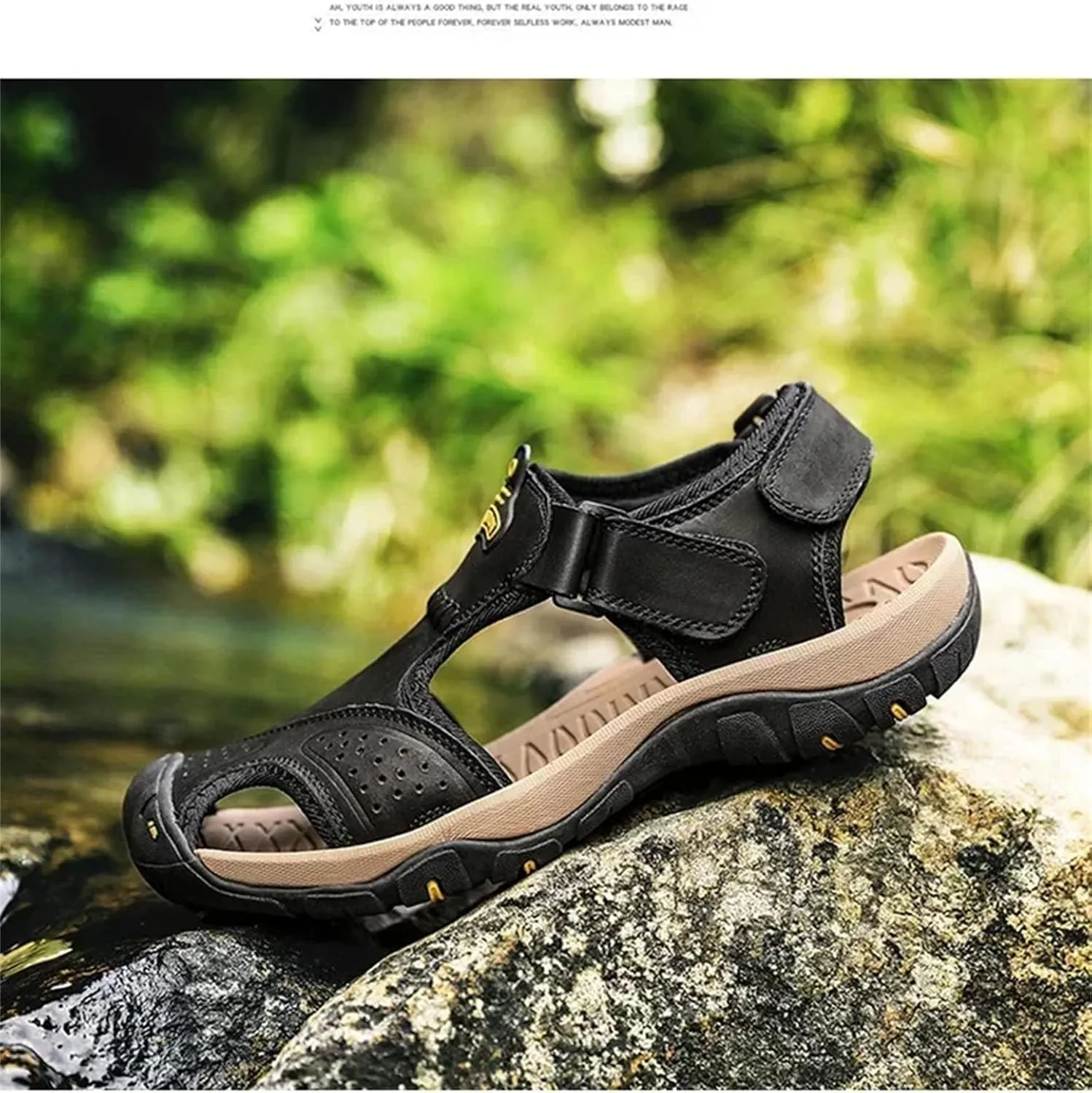 Men's Genuine Leather Sandals - Original Comfort Slippers with Soft Cushioned
