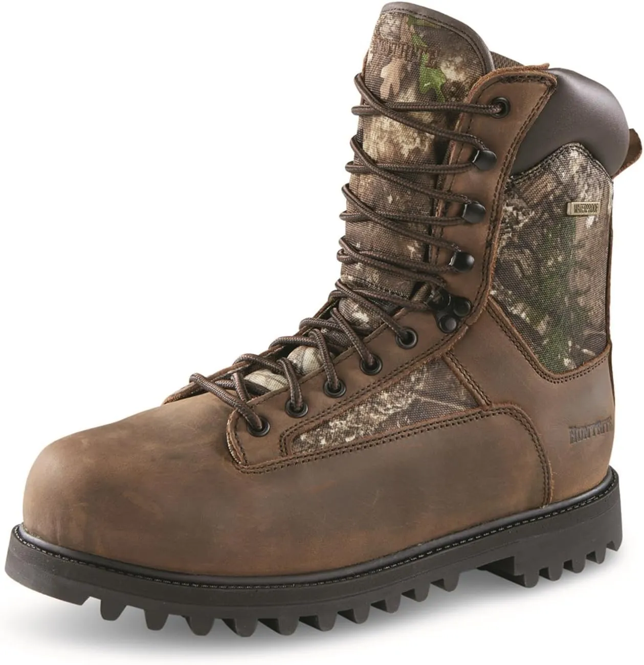 Men's Insulated Waterproof Hunting Boots Non-Slip Shoes, 1200-gram, Brown