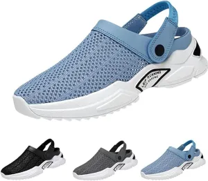 Men's Orthopedic Hollow-Out Summer Sandals, Knit Mesh Walking Shoes Beach Sandals, Breathable With Arch Support