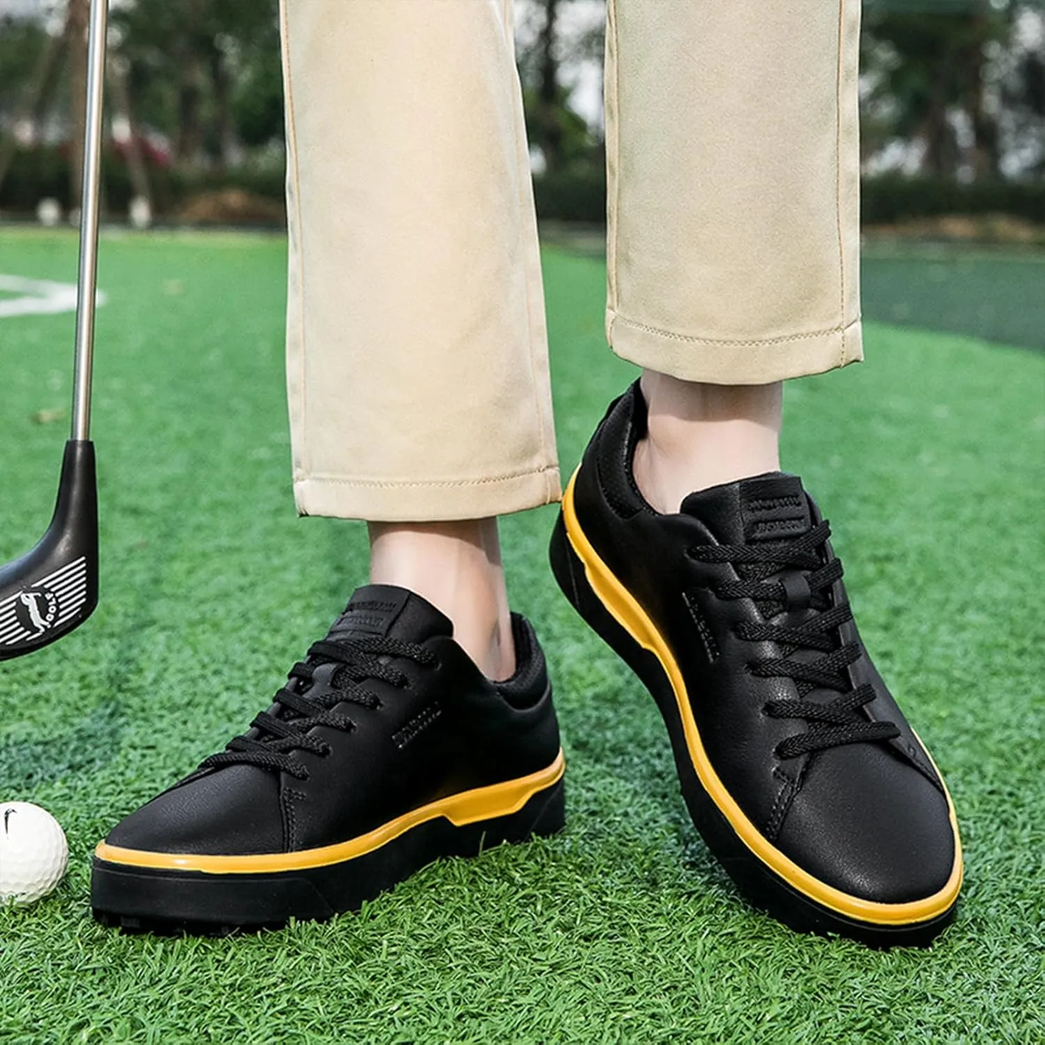 Men's Spikeless Golf Shoes - Waterproof & Breathable Comfortable Walking Golf Shoes for Men Women - Lightweight Tennis Golf Sneakers with Arch Support