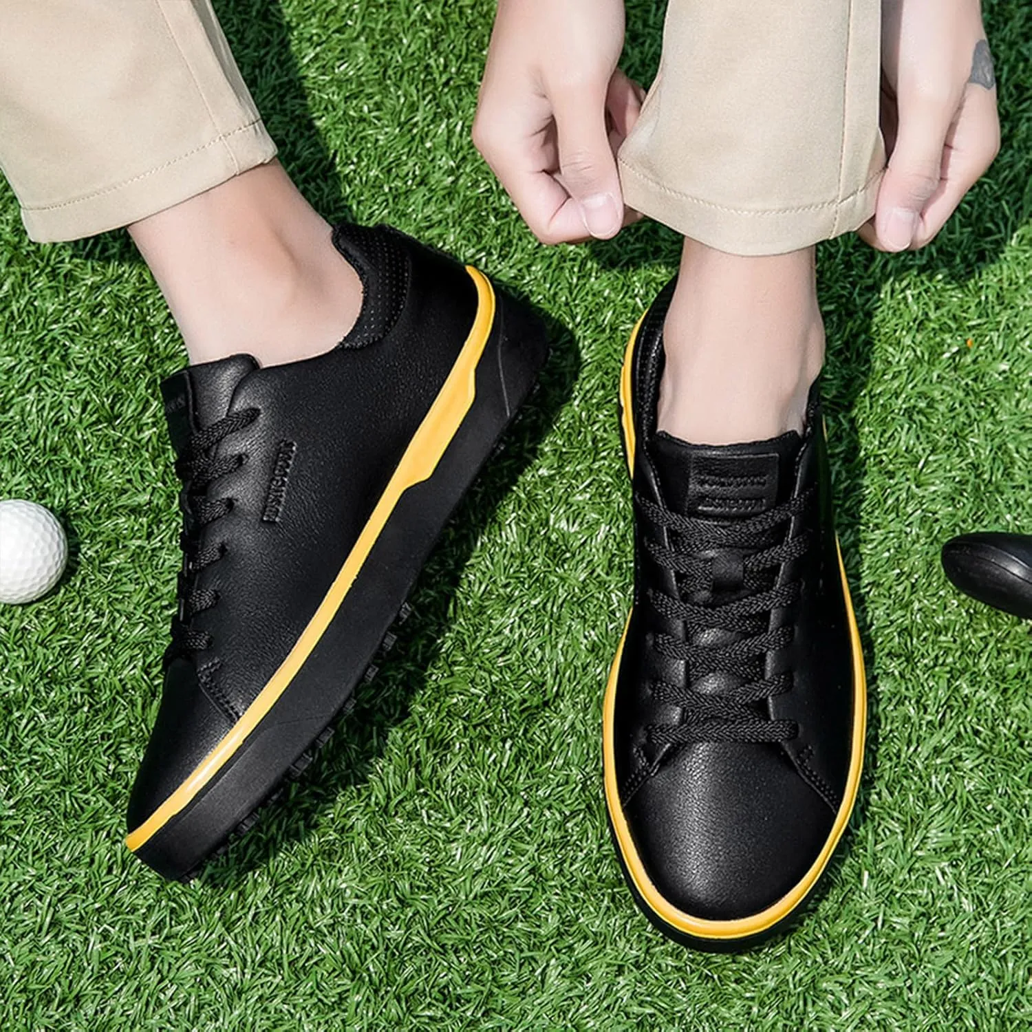 Men's Spikeless Golf Shoes - Waterproof & Breathable Comfortable Walking Golf Shoes for Men Women - Lightweight Tennis Golf Sneakers with Arch Support