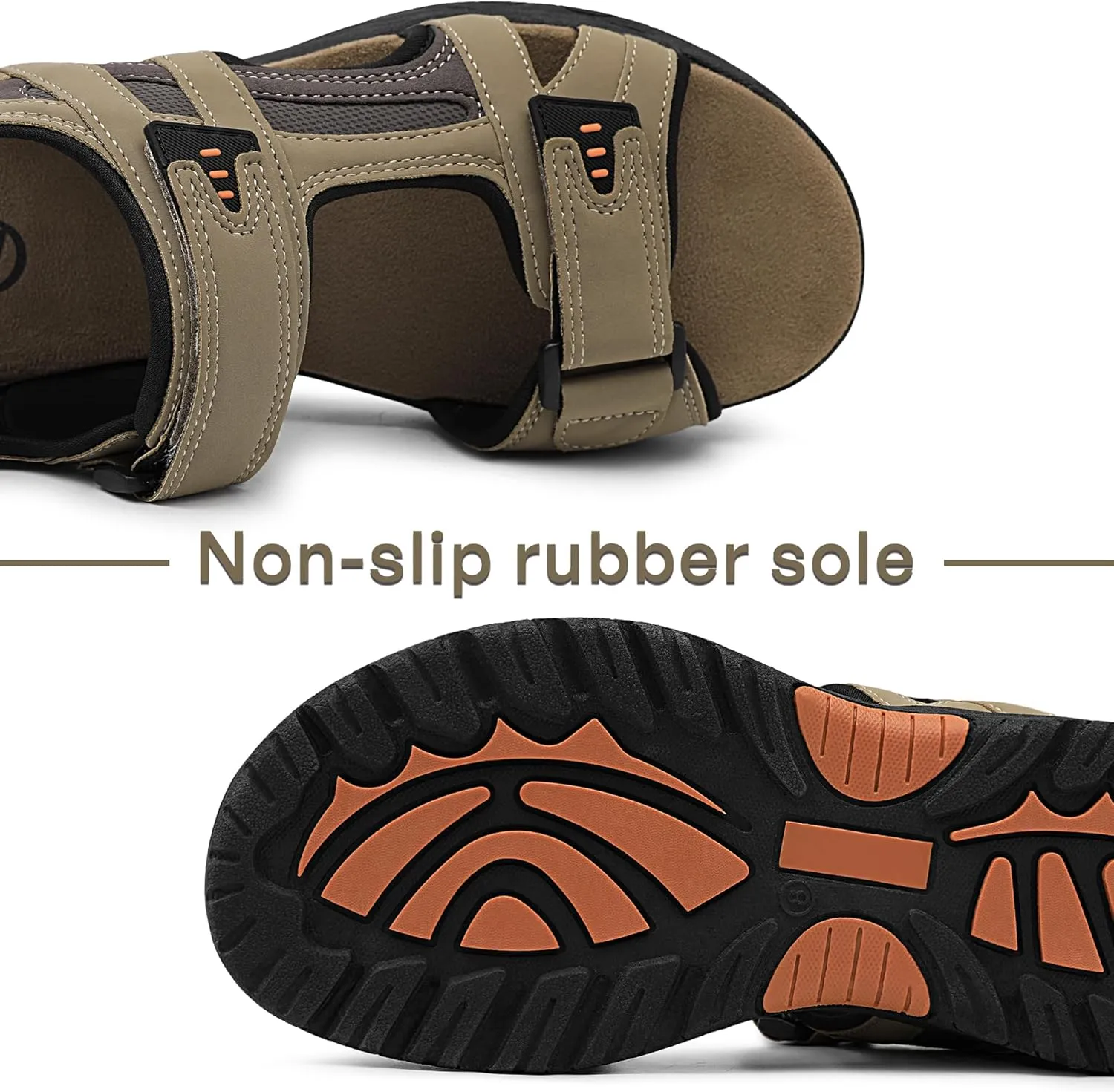 Mens Sporty Outdoor Sandal Open Toe Hiking Outdoor Shoe Non-slip Athletic Sandal