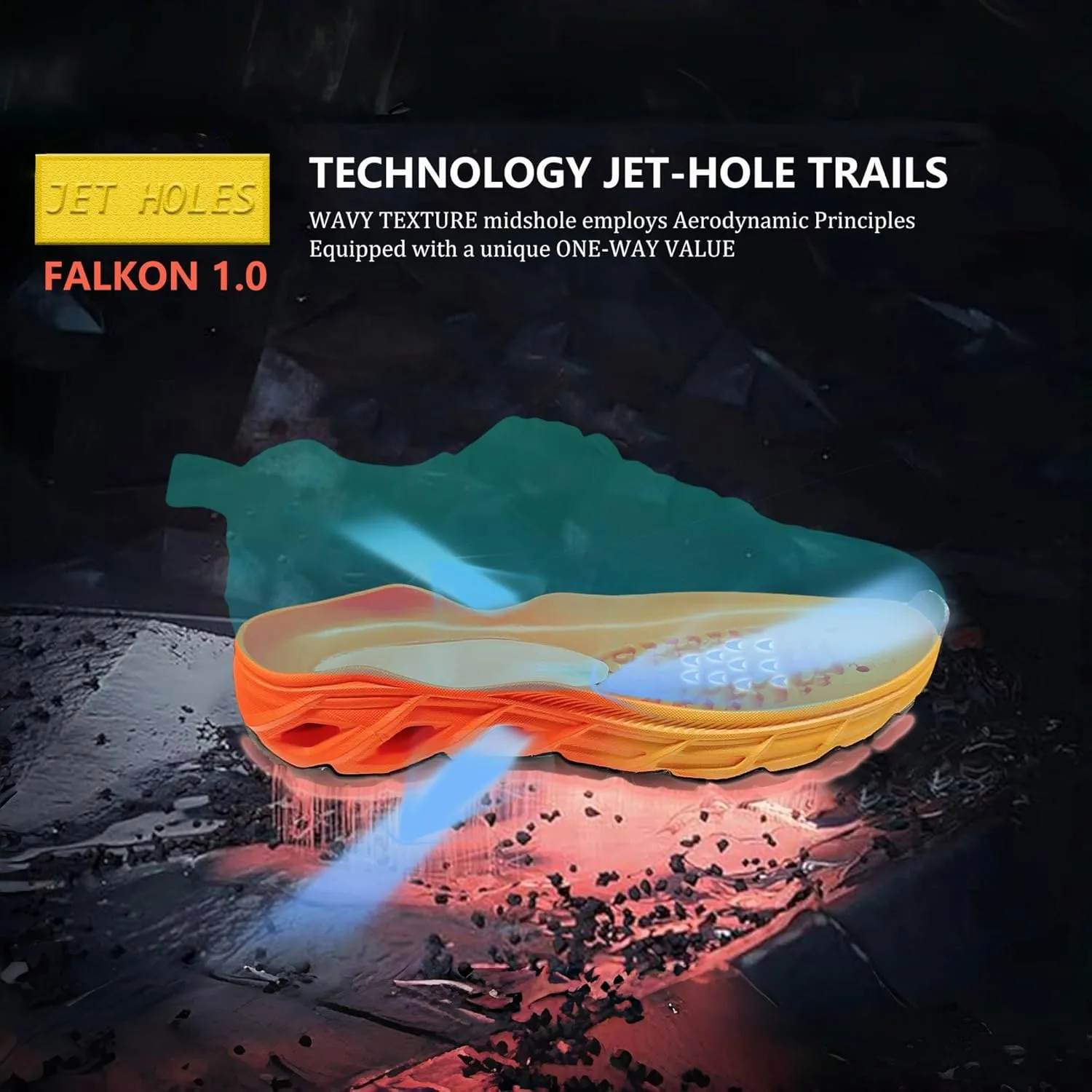 Mens Trail Running Shoes FALKON 1.0 Hiking Sneakers Athletic Sport Workout Shoes for Outdoor