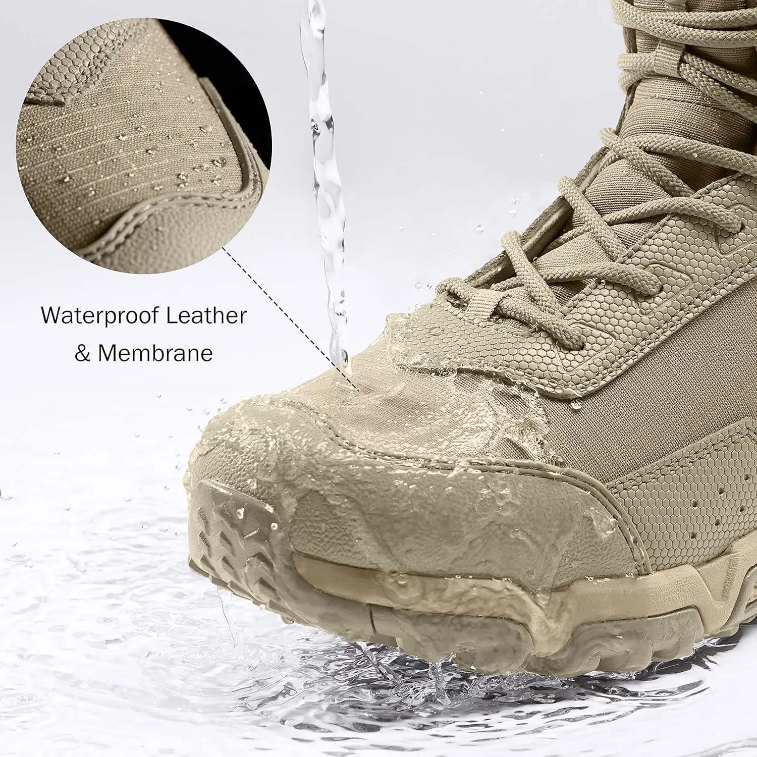 Men's Water-Resistant Work Boots Lightweight Tactical Boots Non-Slip Hiking Boots for Men
