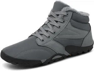 Mens Womens Winter Hiking Boots Wide Toe Box Warm Snow Boots Minimalist Barefoot Boots Zero Drop Sole Waterproof Non-Slip Ankle Booties